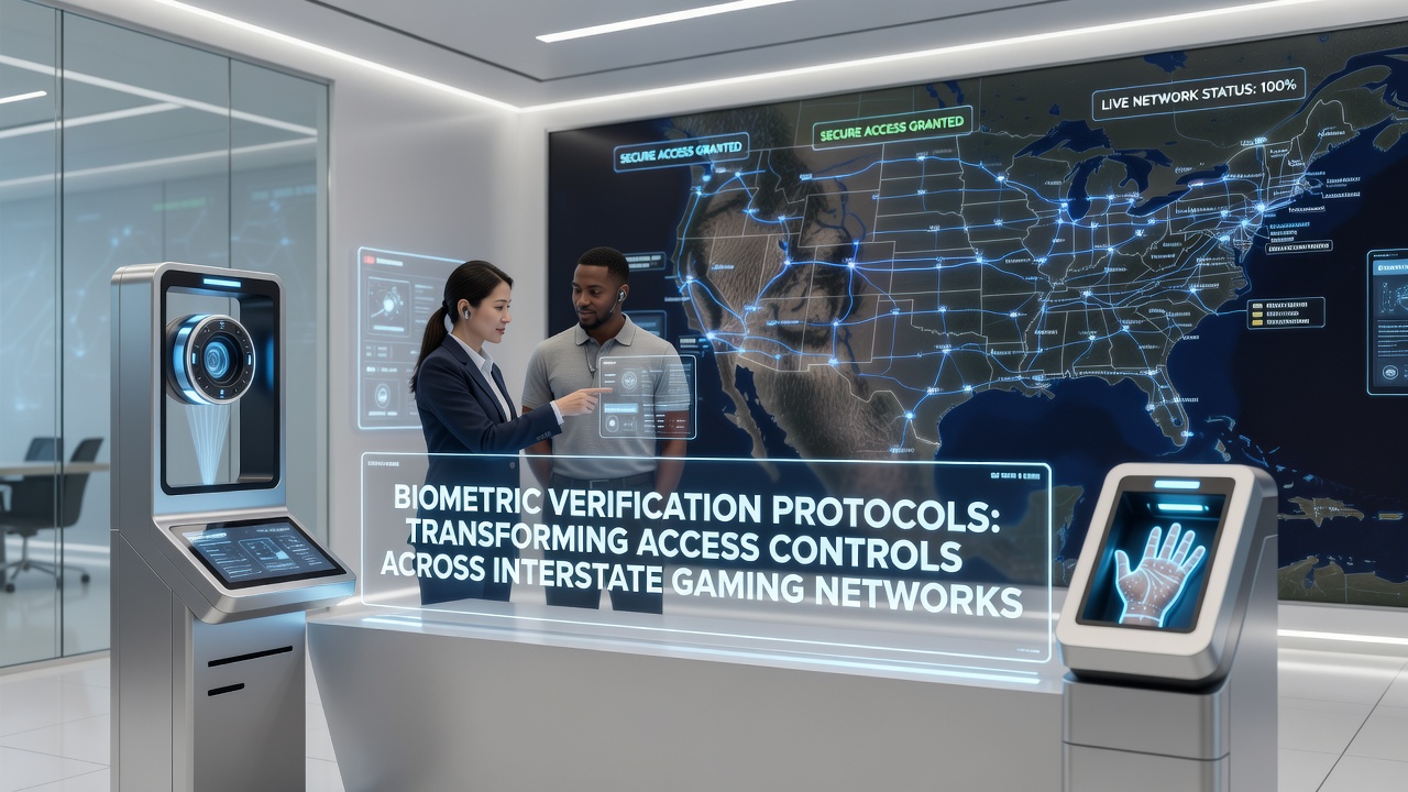 Facial recognition terminal processing player access at a multi-state gaming facility